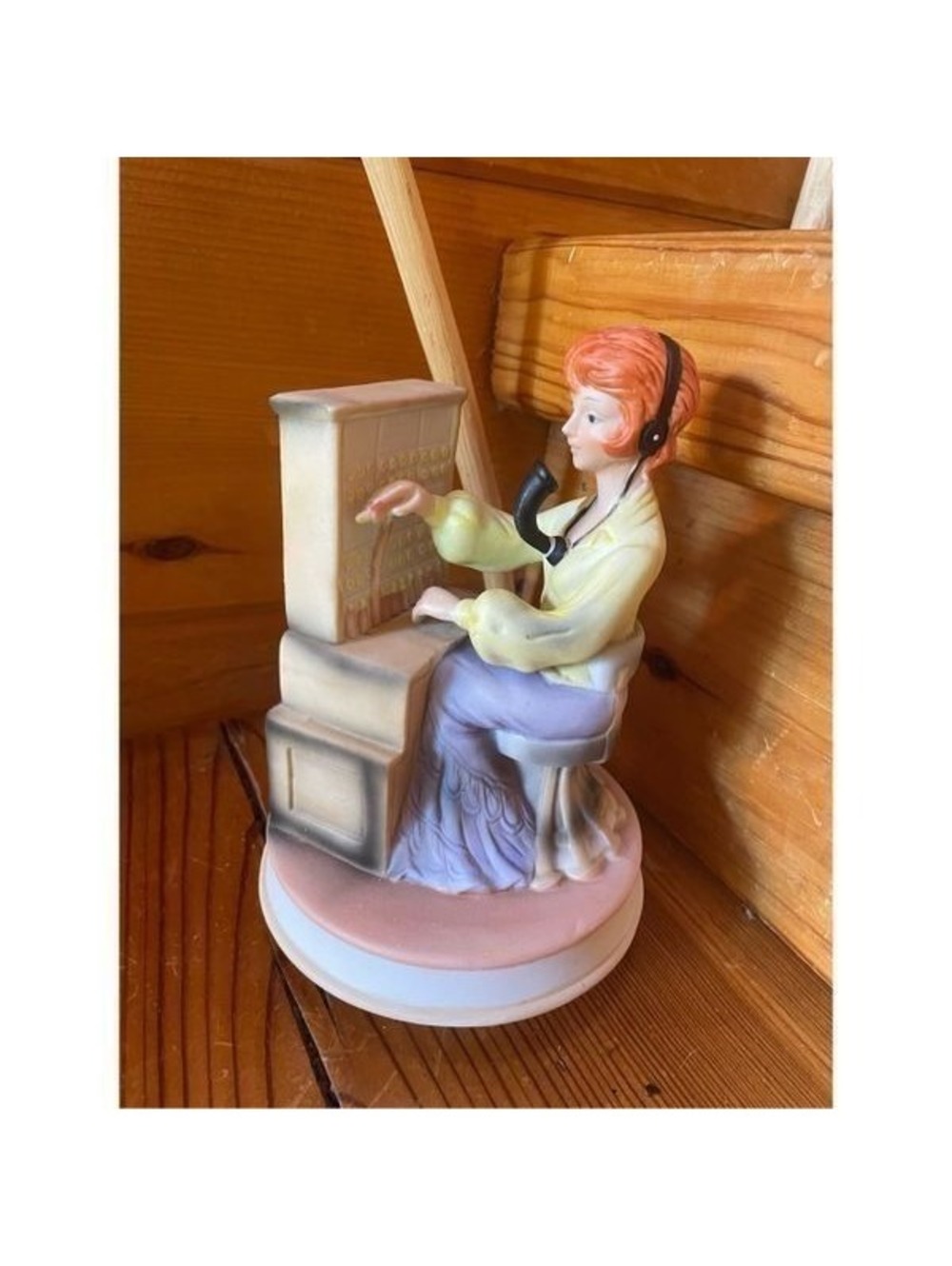 Vintage Female Telephone Switchboard Operator Music box